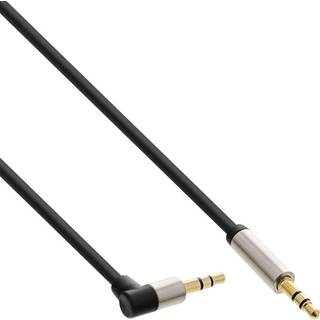 Slimline metal gold minijack kabel - Vinklet - 3 m