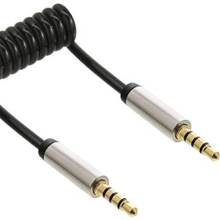 Slim Minijack 3.5 mm spiral kabel - 0.50 m