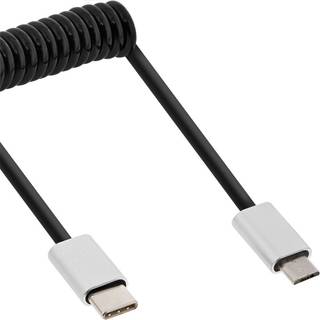 USB-C 3.1 til USB Micro-B 2.0 han spiral kabel - 2 m