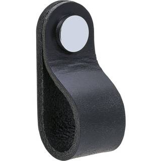 Knop Artic H3 sort læder/krom 65mm