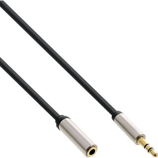 Slimline metal gold minijack forlængerkabel - 1 m