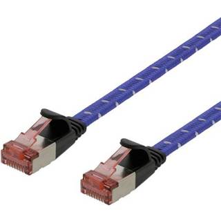 DELTACO Tough Flat CAT.6A U/FTP Patch Cable, 28AWG, 1.5m, blue