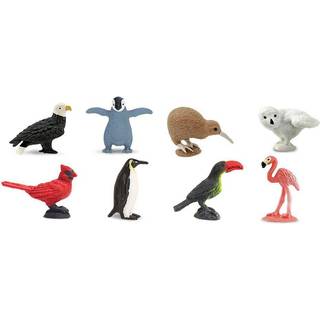 Safari Ltd. held og lykke minis fugle sjov pakke - 8 mini figurer: sned?kket ugle skaldet ?rn flamingo kardinal kejser pinguin chick kiwi toucan