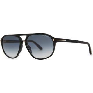 TOM FORD Mand FT0447 JACOB 01P Solbriller Acetat Sort Grøn Rund Normal Skygge