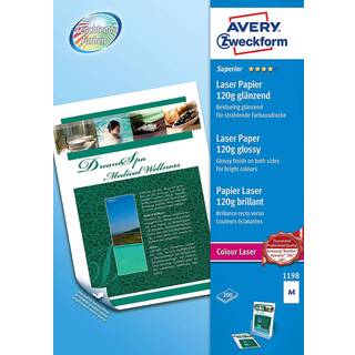 Avery laser fotopapir, glossy, A4/120g/200ark