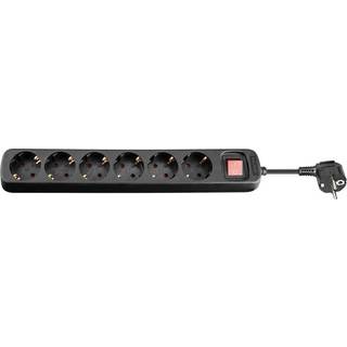 Pro Power Socket x6 - Sort - 1.5 m
