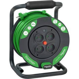 Thorsman HO5VVF kabeltromle med 4 udtag, IP20 - 40 meter