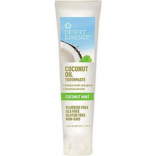 Desert Essence Tea Tree Oil Toothpasta - Coconut Mint - 6,25 oz - Forfriskende smag - Komplet oral pleje - Bagepulver - Havsalt - Ren essentiel o