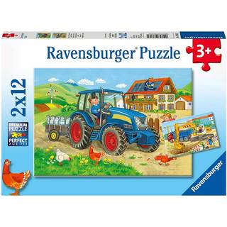 Ravensburger Puslespil Traktor & Gravemaskine 2x12 Brikker