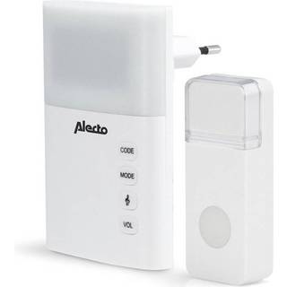 Alecto - Ac Plug-In Trådløse Dørklokke Sæt 36 Melodies / LED Indicator Hvid - ADB-19