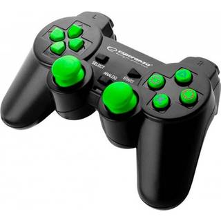 Esperanza TROOPER PlayStation 3 controller med kabel. Sort/Grøn.
