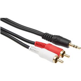 Minijack til RCA kabel 2m (sort)