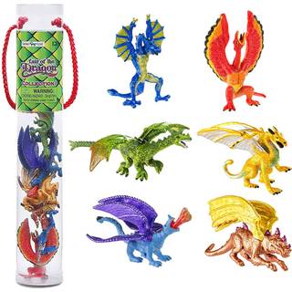 Safari Ltd. Lair of the Dragons Collection 1 Designer Toob - 6 Miniature Dragon Figures for fantasy -tema Play Boys Girls & Kids Absing 3+