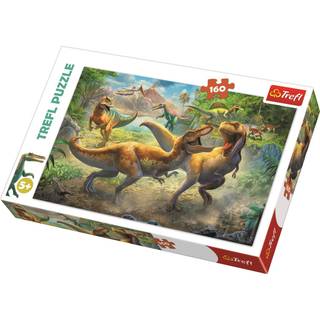 TREFL Fighting Tyrannosaurs 160 Piece Jigsaw Puzzle Red 16 """" X11 """" Print DIY Puzzle Creative Fun Classic Puzzle for voksne og b?rn fra 5 ?r gam