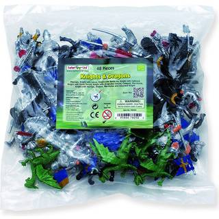 Safari Ltd. Knights & Dragons Bulk Bag - Sæt med miniature middelalderlig fantasy legetøjsfigurer - 48 stykker samling til drenge piger & børn al