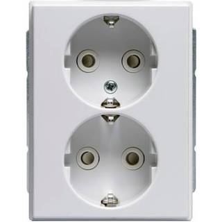 ABB Stikkontakt dobb m/j semi hvid