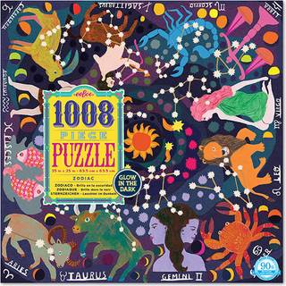 Eeboo stykke og k?rlighed Zodiac Constellation 1000-Piece Square Adult Jigsaw Puzzle Glow in the Dark Jigsaw Puzzle For Adult and Families med bl