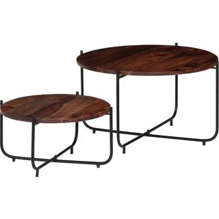 Sofabordssæt I 2 Dele Massivt Akacietræ 60 X 35 Cm