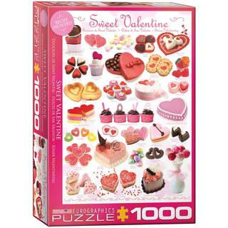 EuroGraphics Sweet Valentines 1000-brikkers puslespil - Høj kvalitet genbrugskarton, vegetabilsk blæk, Færdig størrelse 19,25 x 26,5