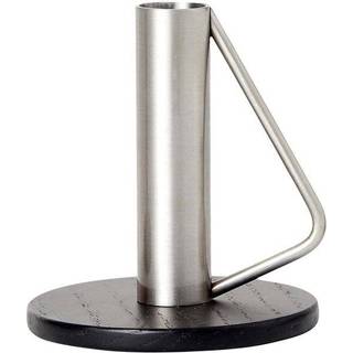 Candleholder - Medium, Brushed steel/black