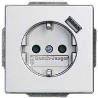 ABB usb stikkontakt schuko 16a alu semi