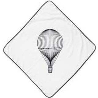 Badeslag - Hvidt med motiv af luftballon - 70x70 cm - 100% Økologisk bomuld