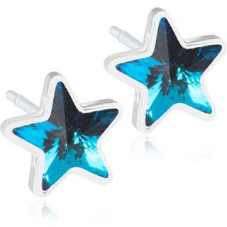 Blomdahl Star Aquamarine Ørestikker i Medicinsk Plastik med Swarovski Krystaller