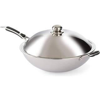 Professionel rustfri stål wok, induktionskompatibel