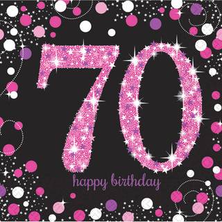70 års fødselsdag servietter 16 stk. - Pink