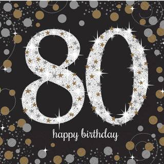 Servietter 80 år Sparkling