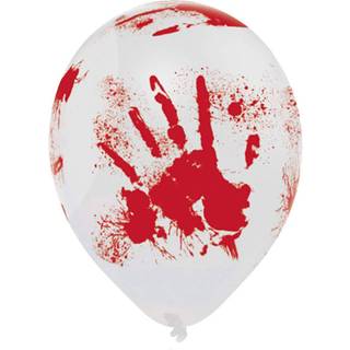 Ballon med blodig hånd