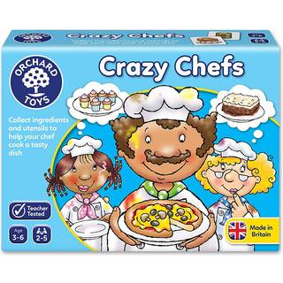 Orchard Toys Crazy Chefs Game-Ny kunst hj?lper de sk?re kokke med at samle deres ingredienser og redskaber til at forberede et l?kkert m?ltid, so