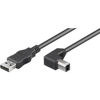 USB kabel 2.0 - USB-A han / Vinklet USB-B han - 2 m