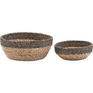 Kurv, Bowl, Sort/Natural 2 stk