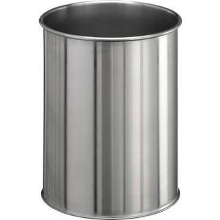 Durable papirkurv metal 15 liter rund lys sort