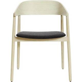 Andersen Furniture AC2 Spisebordsstol Sædepolstring Eg Hvidpigmenteret Mat Lak & Sydney Læder Cognac