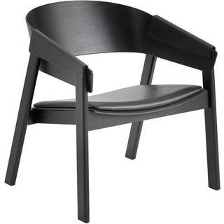 Muuto Cover Lænestol Læder Polstret Sort