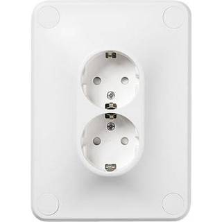 Schneider Electric Vægmontage stikkontakt 2-vejs, indbygget, hvid.