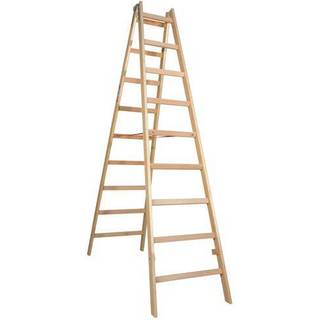 JUMBO træwienerstige lamineret, olieret, 2 x 9 trin, 2,4 m - 48LW209