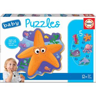 Baby Puzzles - Sea Animals - 2-4 brikker