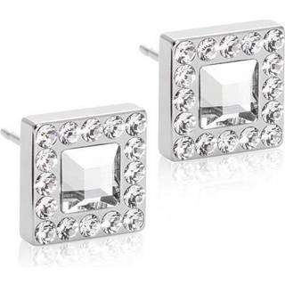Blomdahl Nt Brillance Square Halo Titanium Ørestikker med Swarovski Krystaller