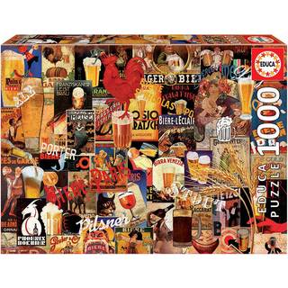 Educa Borras 17970 1000 Vintage Beer Collage Puzzle Multi-Colour