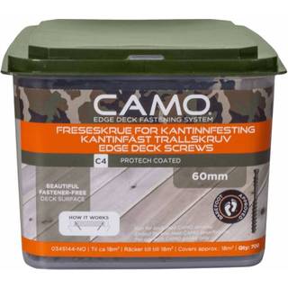 Expandet CAMO terrasseskruer 4,0x60mm C4, pk. á 700 stk