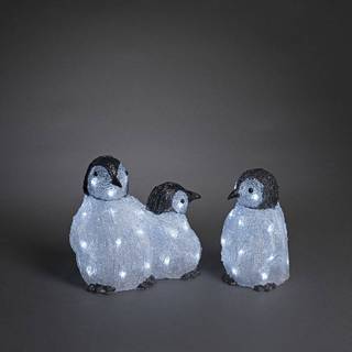 LED akryl lysende figurer pingvin familie 3 dele