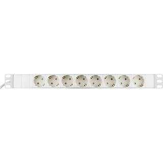 DELTACO Grenuttag med 8xCEE 7/4 uttag, 1xCEE 7/7, petskydd, White