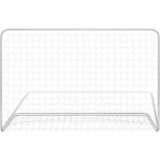 fodboldmål 2 stk. med net 182x61x122 cm stål hvid