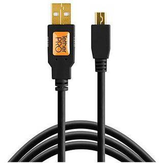 TetherPro USB 2.0 Male to Mini-B 5 pin 4.6m Sort