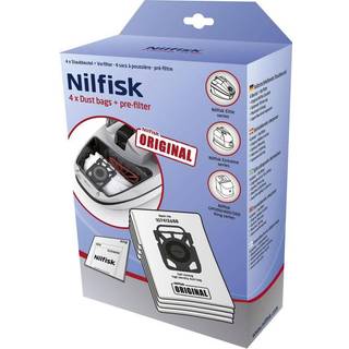 NILFISK Støvsugerposer, syntetfiber, 4stk. 14702865