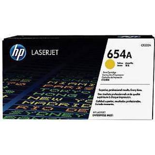 HP Original HP 654A LaserJet-tonerpatron, gul