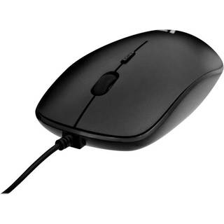 V7 MU200-1E - Low Profile - mouse - USB - black - Mus - Optisk - 4 knapper - Sort